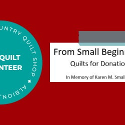 From Small Beginnings - Quilts for Donation in Memory of Karen M. Small