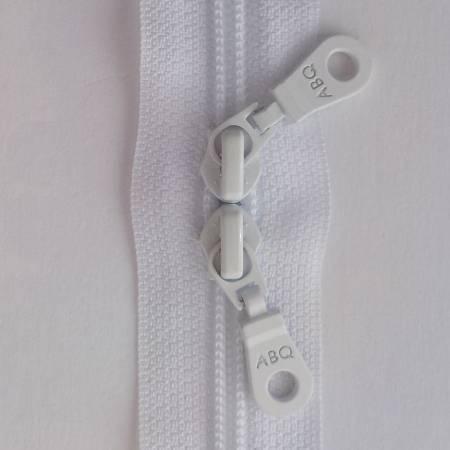 30IN SNOW WHT DOUBLE PULL Zipper 30" Snow White double pull zipper