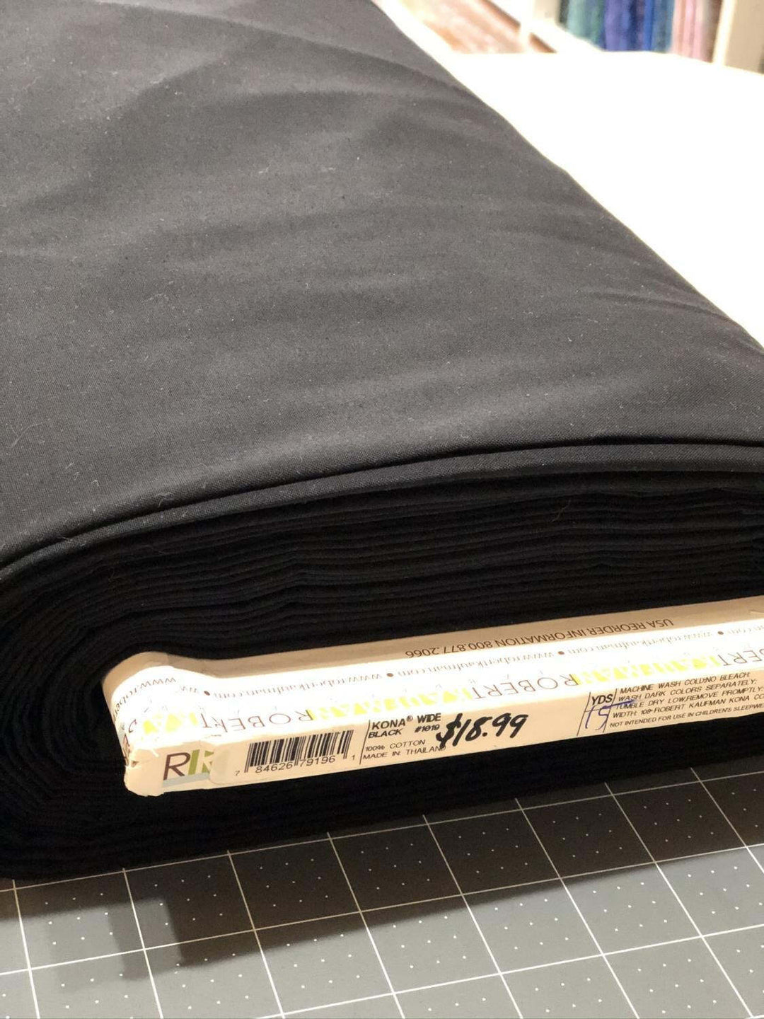 Kona Black Backing Black Kona Cotton 108in Wide