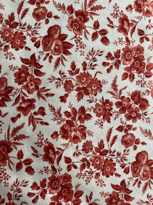 Red Flowers on Cream