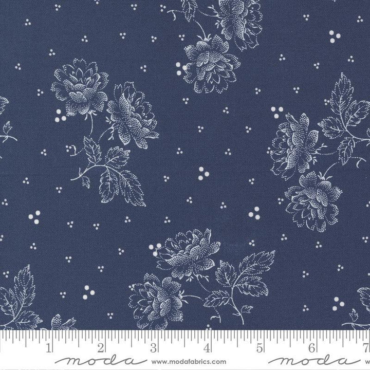 Isabella Nautical Blue White Flowers