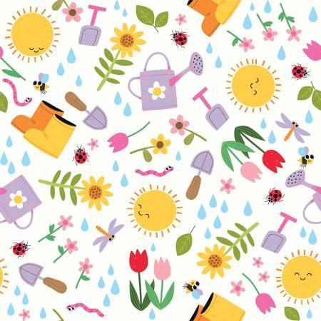 White/Multi Garden Helpers - Let it Grow