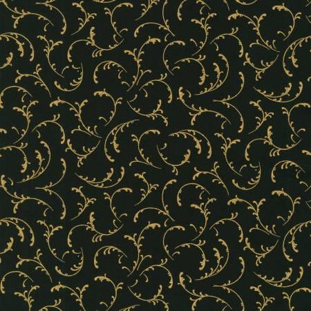 Swirls Black Christmas w/Metalic