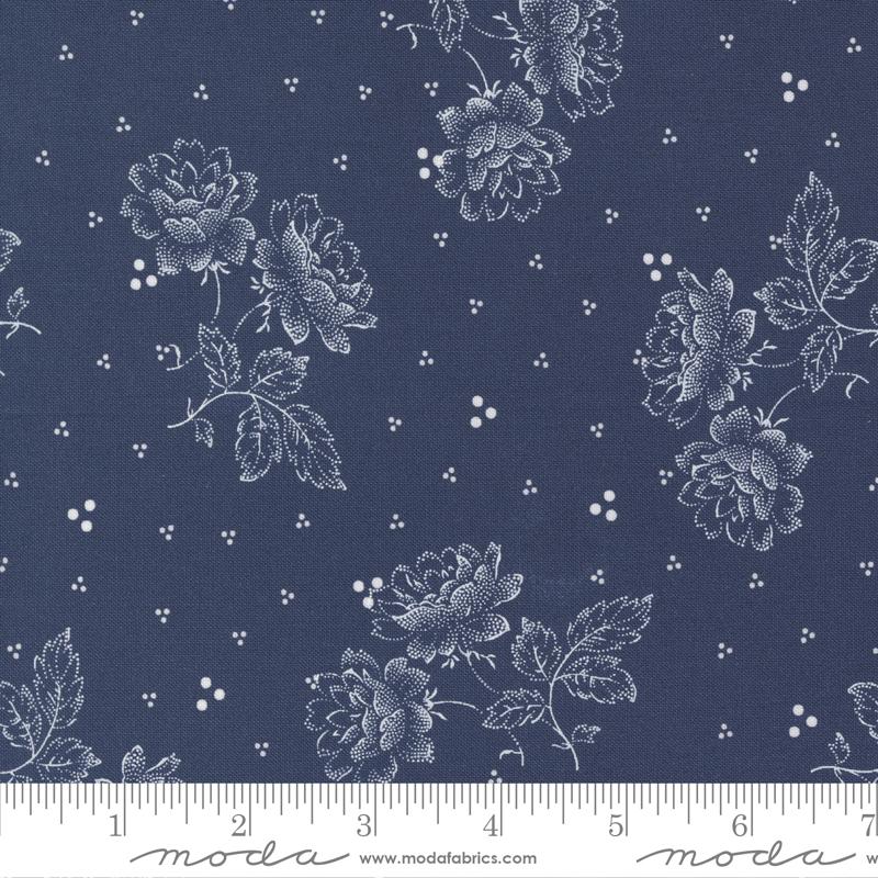 Isabella Nautical Blue White Flowers