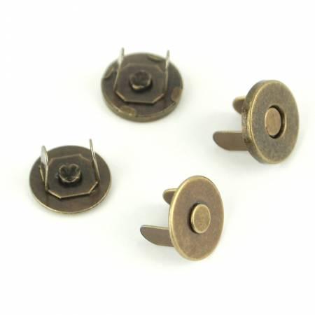 Two Magnetic Snaps 1/2" Antiqu