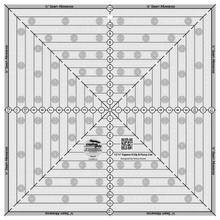 Creative Grids 12-1/2in SquareIt Up or Fussy Cut Square Quilt Ruler