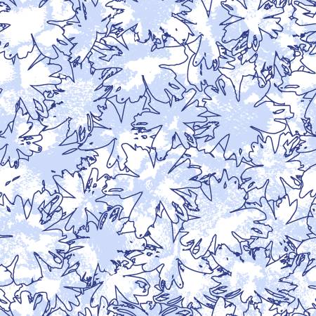 Butterfly Blues Flower Outline Blue