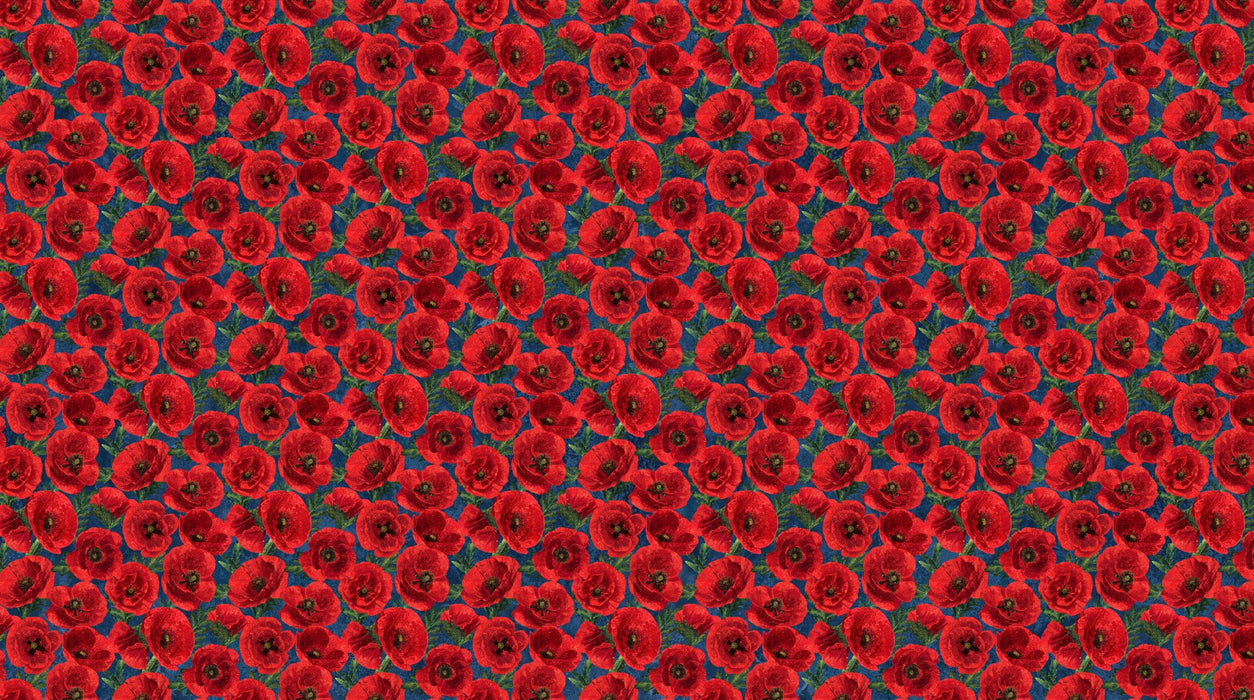 Stars and Stripes 12 - Poppies on a Field of Blue