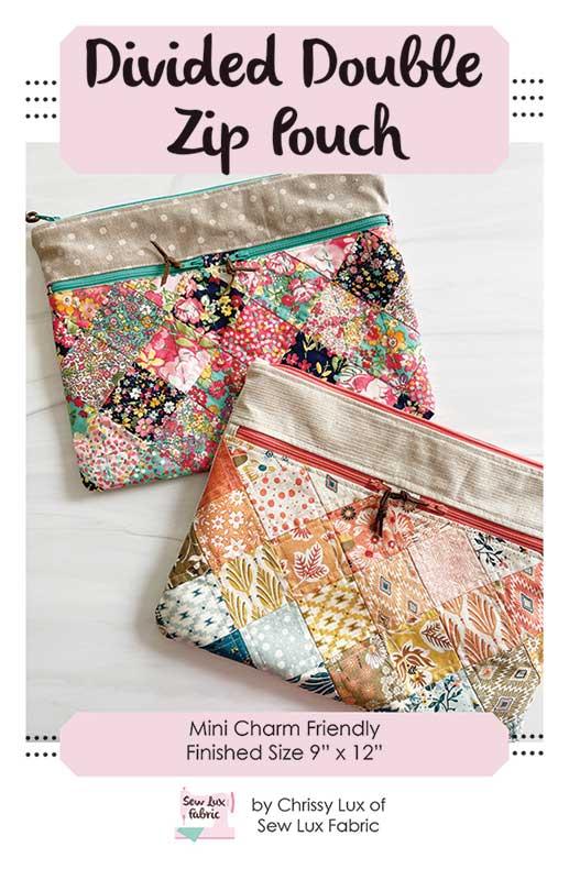 Divided Double Zip Pouch * SLF 1807 Sew Lux Fabric#1