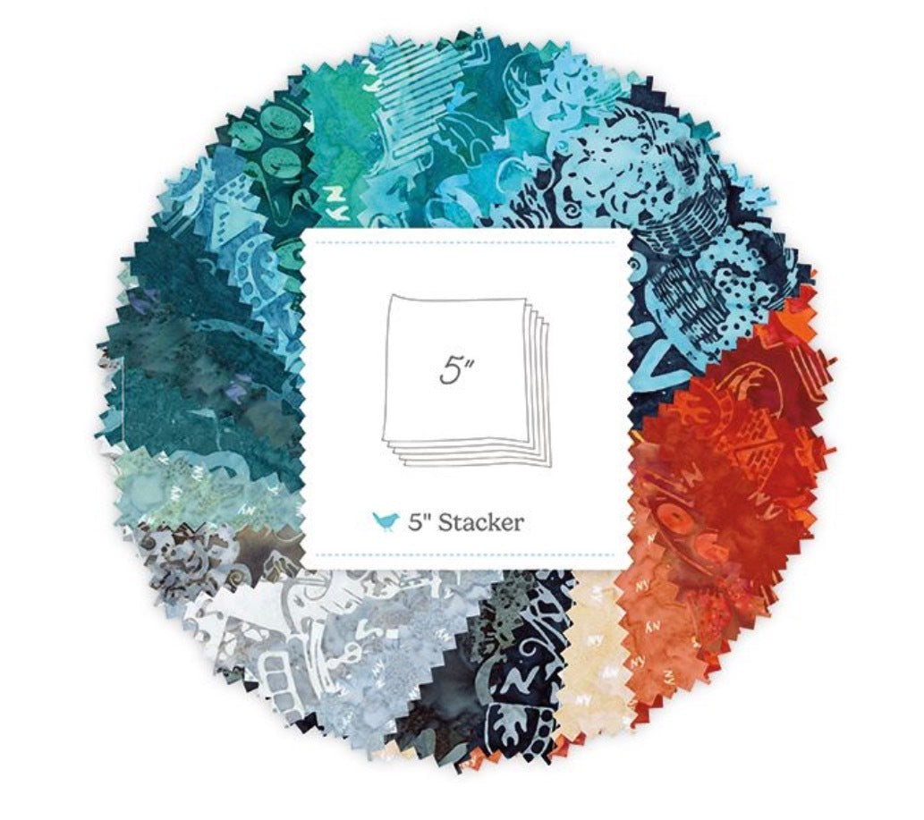 Batiks New York Shop Hop 5 Inch Stacker, 42 Pcs.