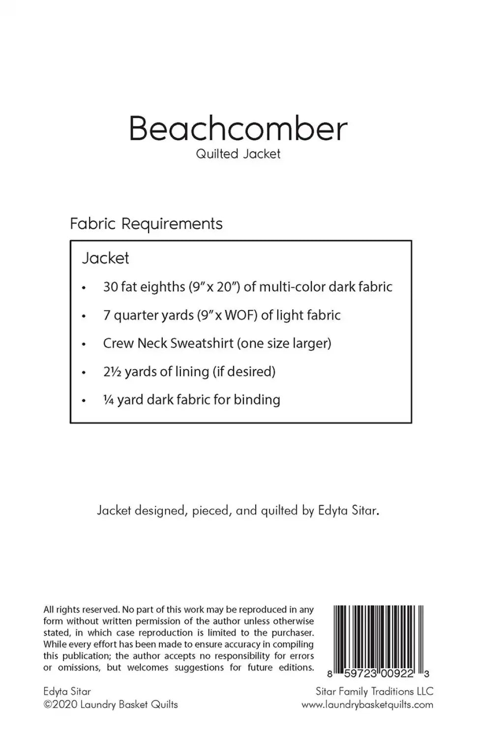 Beachcomber Jacket Pattern