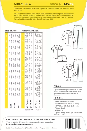 Carolyn Pajamas Pattern