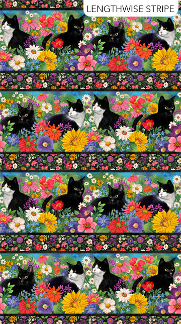 Hide and Seek - Border Stripe Black Multi - DP27646-99 - By Deborah Edwards for Northcott Studio