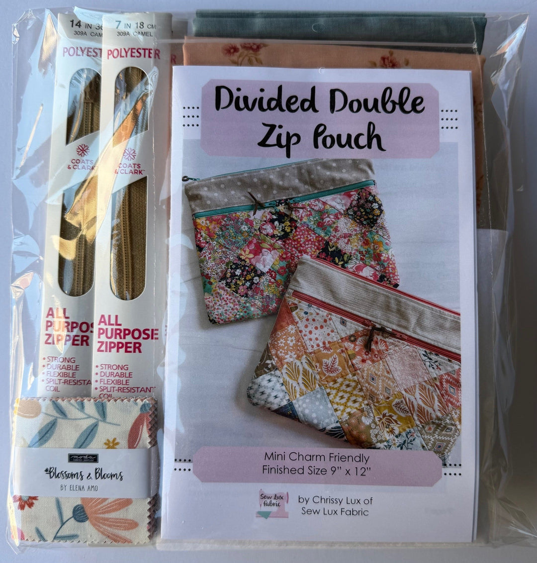 Divided Double Zip Pouch Kit - Blossoms and Blooms