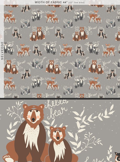 Hello, Bear - HBR-4430 - Oh, Hello Fog - By Bonnie Christine for Art Gallery Fabrics