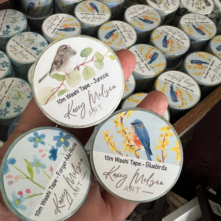 Kasey Melissa Art - Bluebirds 10m Washi Tape