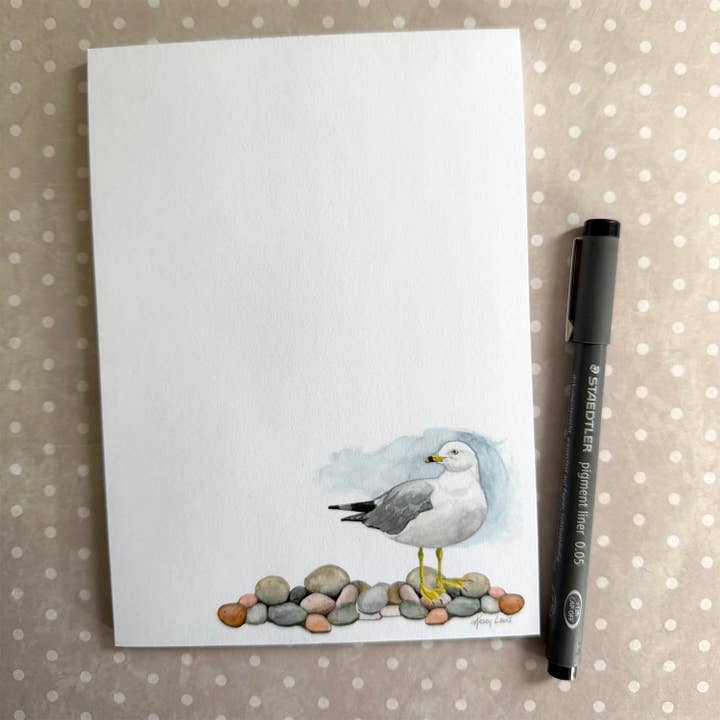 Kasey Melissa Art -   Notepad Seagull and Stones