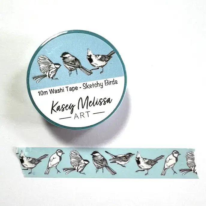 Kasey Melissa Art - Sketchy Birds 10m Washi Tape