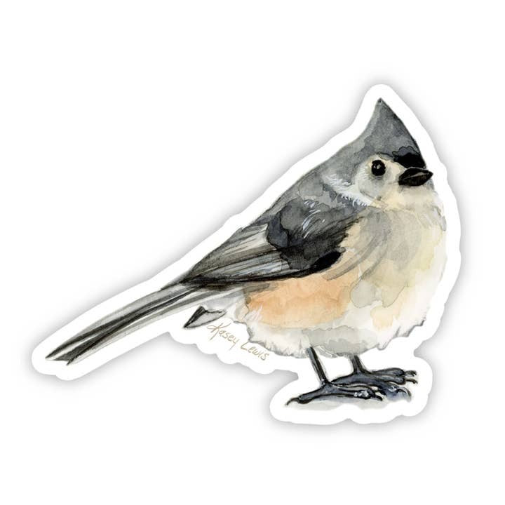 Kasey Melissa Art - Tufted Titmouse / Vinyl Sticker
