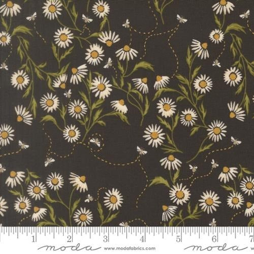 Ladybug Whimsy - Metal Midnight Daisy - 48442 18M - by Gingiber for Moda Fabrics