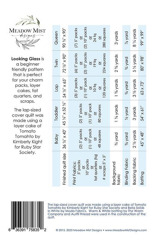 Looking Glass Pattern - MMD 1012 Meadow Mist Design #1