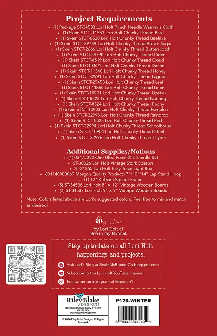 Lori Holt Winter Punch Needle Pattern