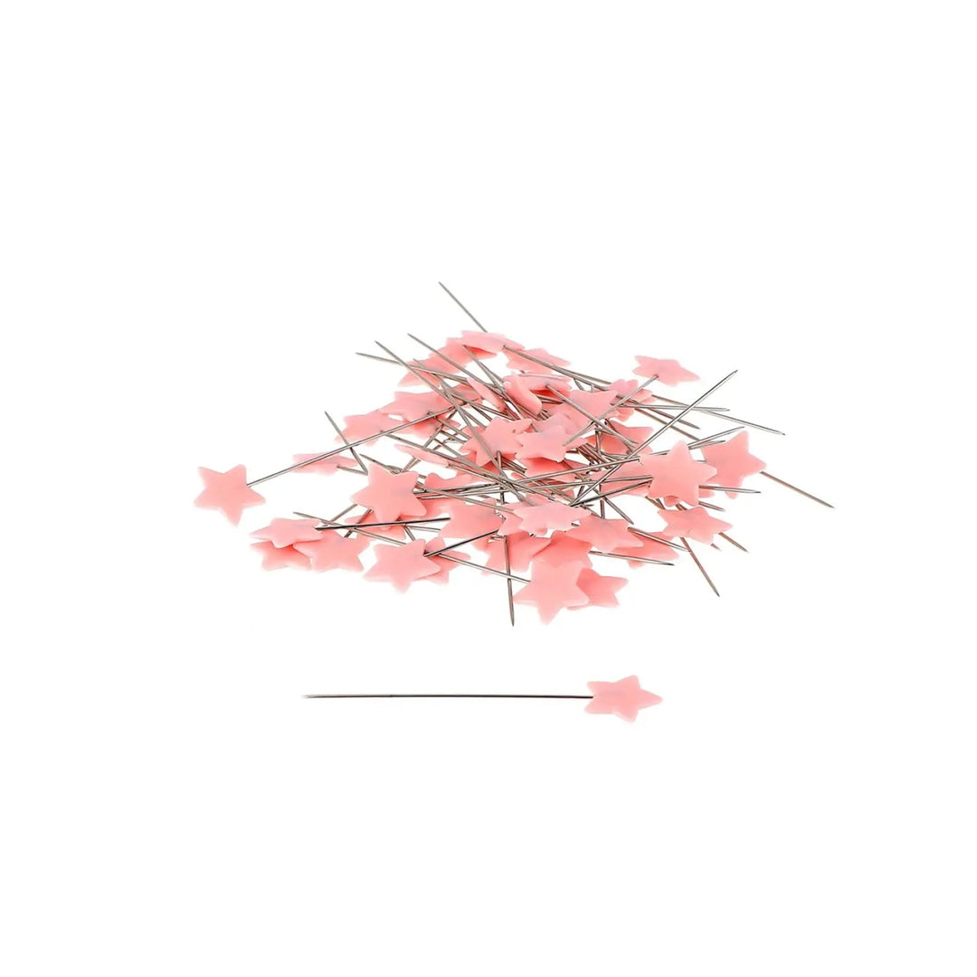 Plastic Head Pins 1-1/2in Light Pink Star 100ct
