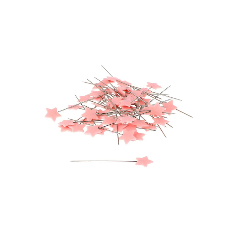 Plastic Head Pins 1-1/2in Light Pink Star 100ct