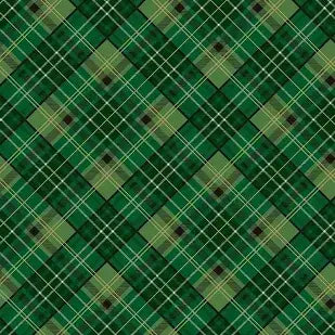 Poinsettias at Christmas - Plaid Green - CF17633-GREEN - by Jennifer Bosworth for Riley Blake Designs
