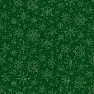 Poinsettias at Christmas - Snowflakes Green - C17635-GREEN - by Jennifer Bosworth for Riley Blake Designs