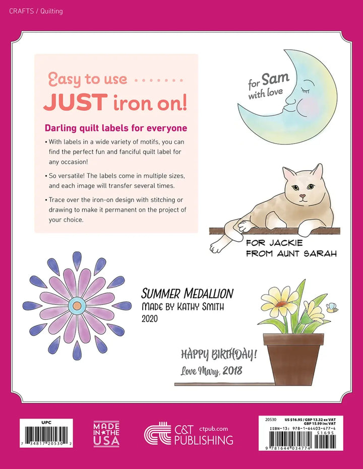 Pretty & Playful Iron-on Labels for Quilts & More