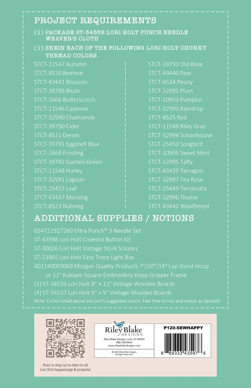 Sew Happy! Punch Needle Pattern