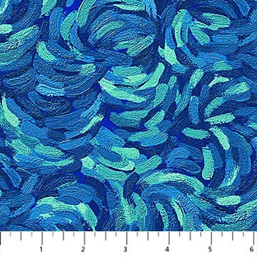 Starry Night - Dark Teal Multi - 29264-66 - by Elena Belokrinitski for Northcott