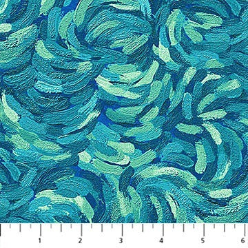 Starry Night - Teal Multi - 29264-64 - by Elena Belokrinitski for Northcott
