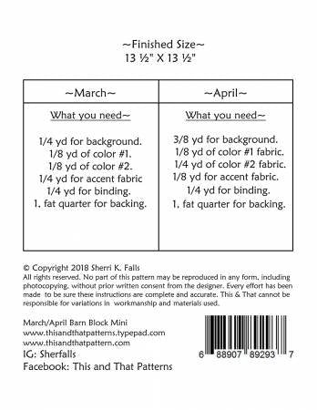Barn Block Mini March/April