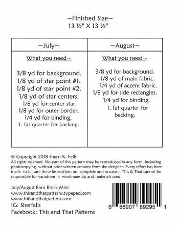 Barn Block Mini September/October