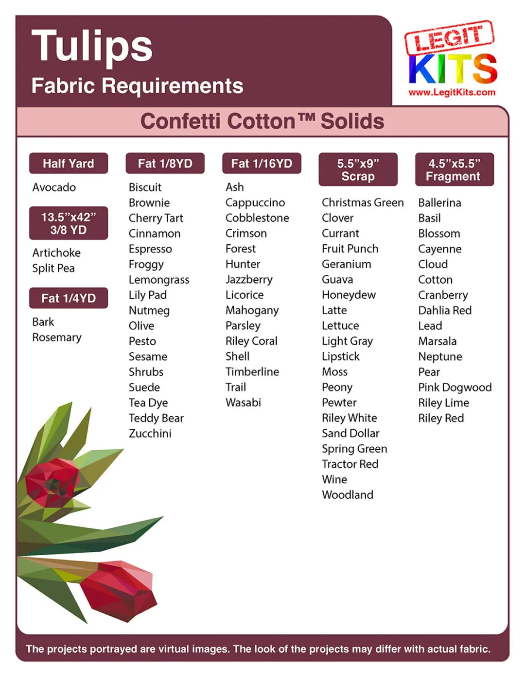 Tulips Legit Kit Pattern