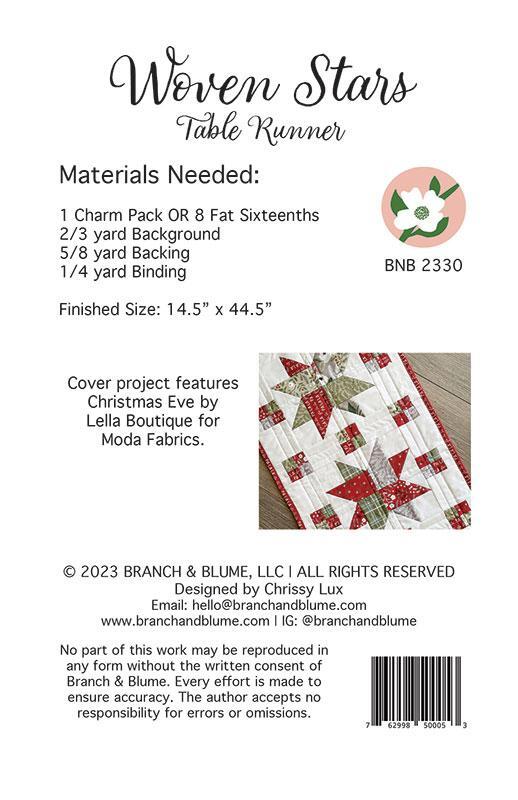 Woven Stars Table Runner * BNB 2330 Branch & Blume#1