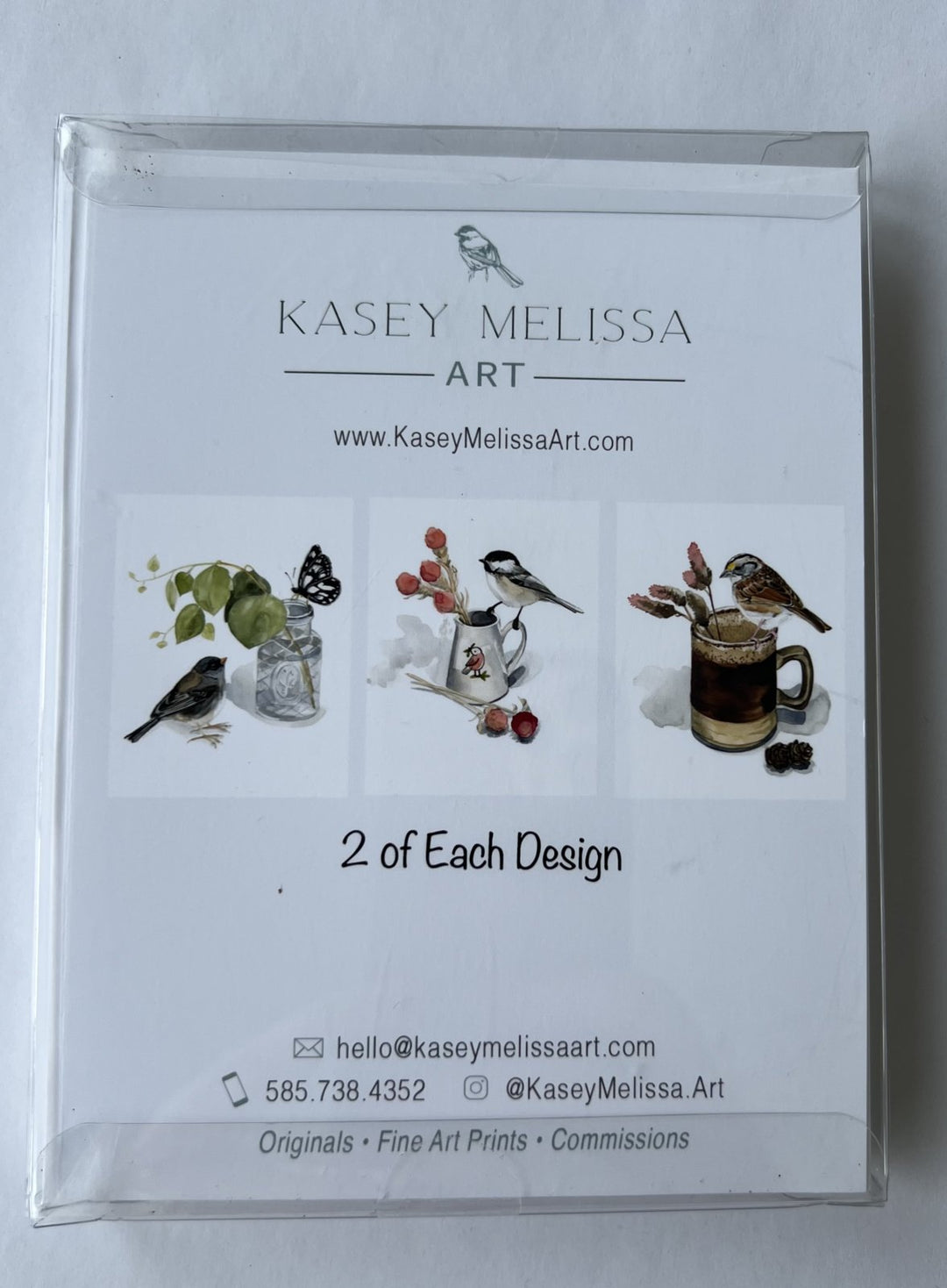 Kasey Melissa Art -  Birds Notecards Collection - Set of 6