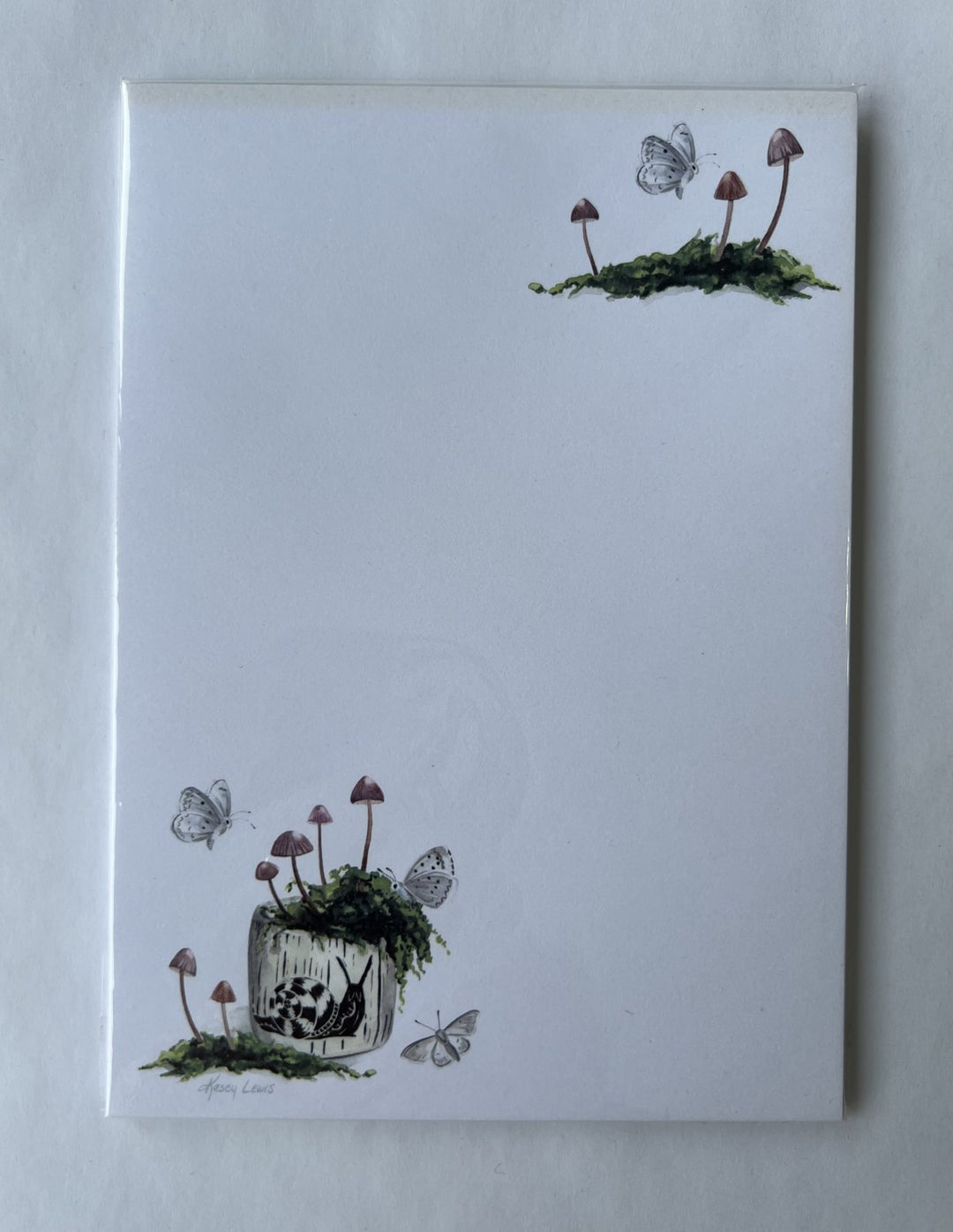Kasey Melissa Art -  Notepad 5" x 7" - Moths, Moss and Mushrooms